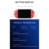 X12 Retro Handheld Game Console 5.1Inch HD Screen Portable Audio Video Player Supports 128-bit Games With More Than 2,000 Titles