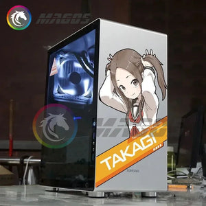 ATX Gaming PC Case Stickers Mid Tower Computer Decorative Decal Anime Removable Waterproof Sticker