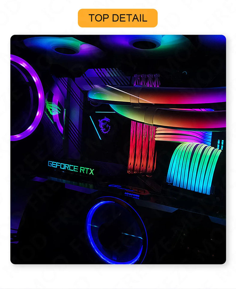 FREEZEMOD Mini VGA Side Light Panel 5V 3PIN A-RGB Graphics Card Luminous Nameplate PC Case Decorative Light Panel AURA SYNC