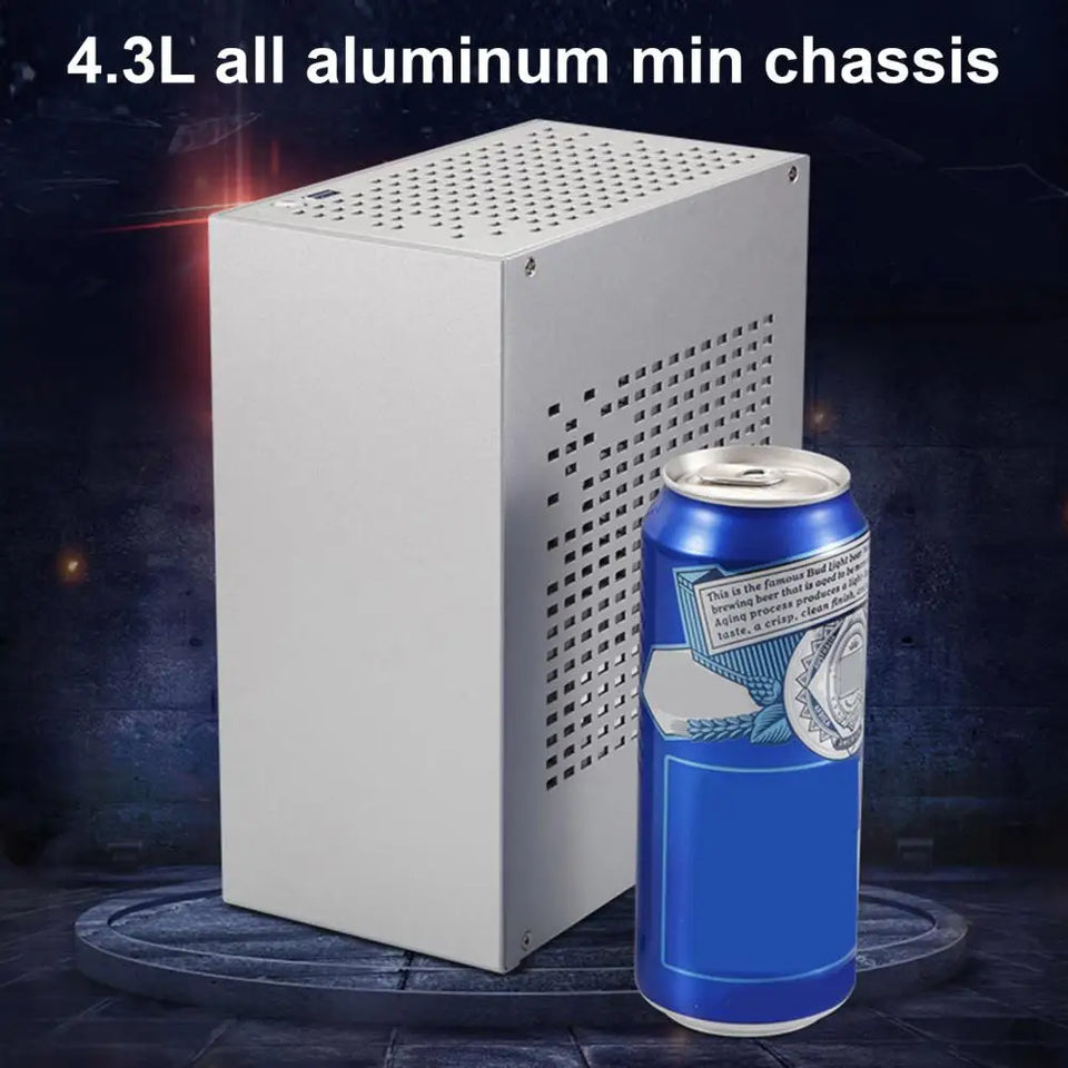 A07 Desktop Case MINI ITX Case Supporting 1U Power Supply Computer Chassis Aluminum Alloy PC Gaming Small Chassis PC Accessories