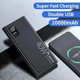 PD40W Super Fast Charging Power Bank Portable 10000mAh Digital Display External Battery Charger For IPhone Xiaomi Huawei QC3.0